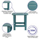 Sea Foam |#| Indoor/Outdoor Adirondack Style Side Table and 2 Chair Set in Sea Foam
