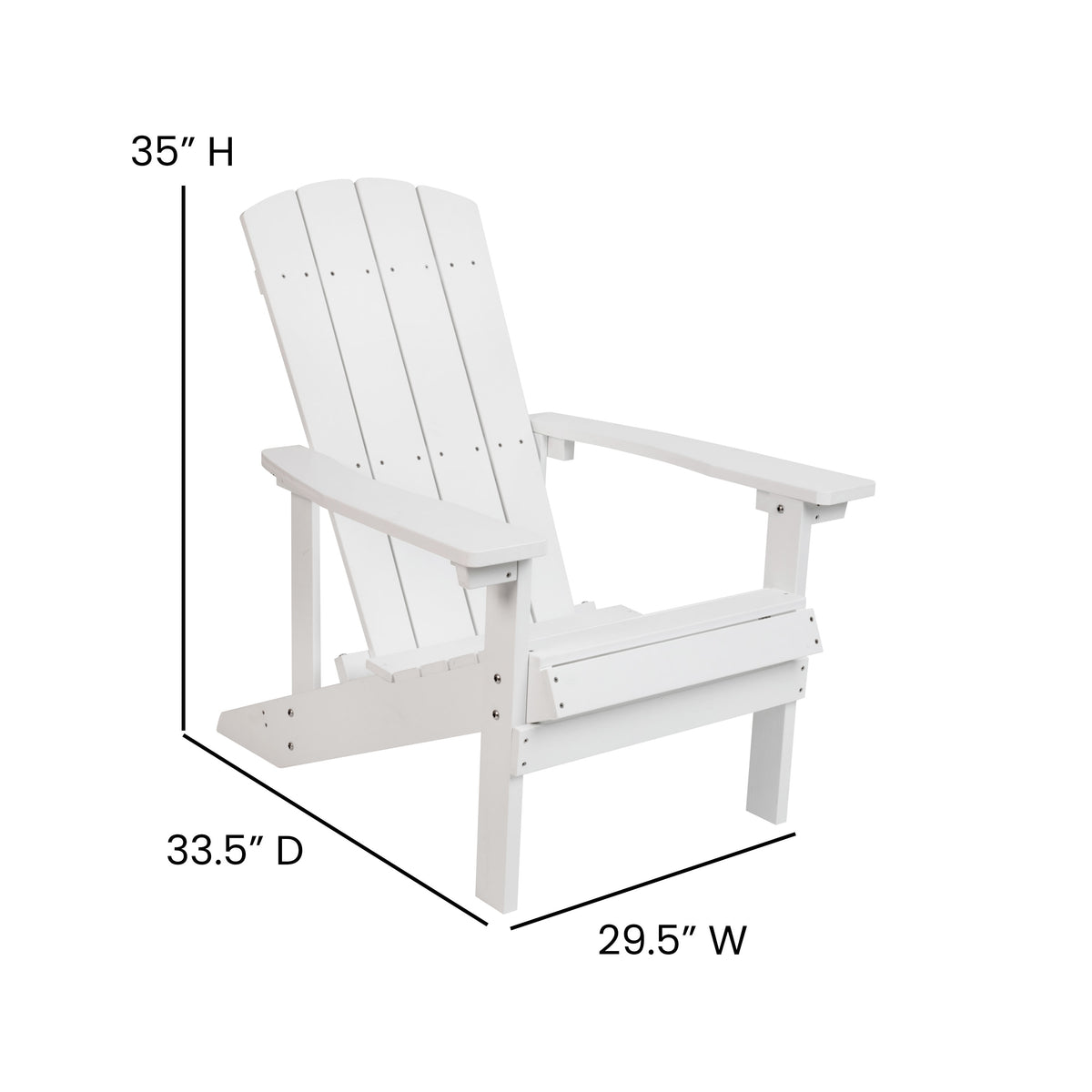 White |#| Indoor/Outdoor Adirondack Style Side Table and 2 Chair Set in White