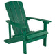 Green |#| Indoor/Outdoor Adirondack Style Side Table and 2 Chair Set in Green