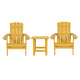 Yellow |#| Indoor/Outdoor Adirondack Style Side Table and 2 Chair Set in Yellow