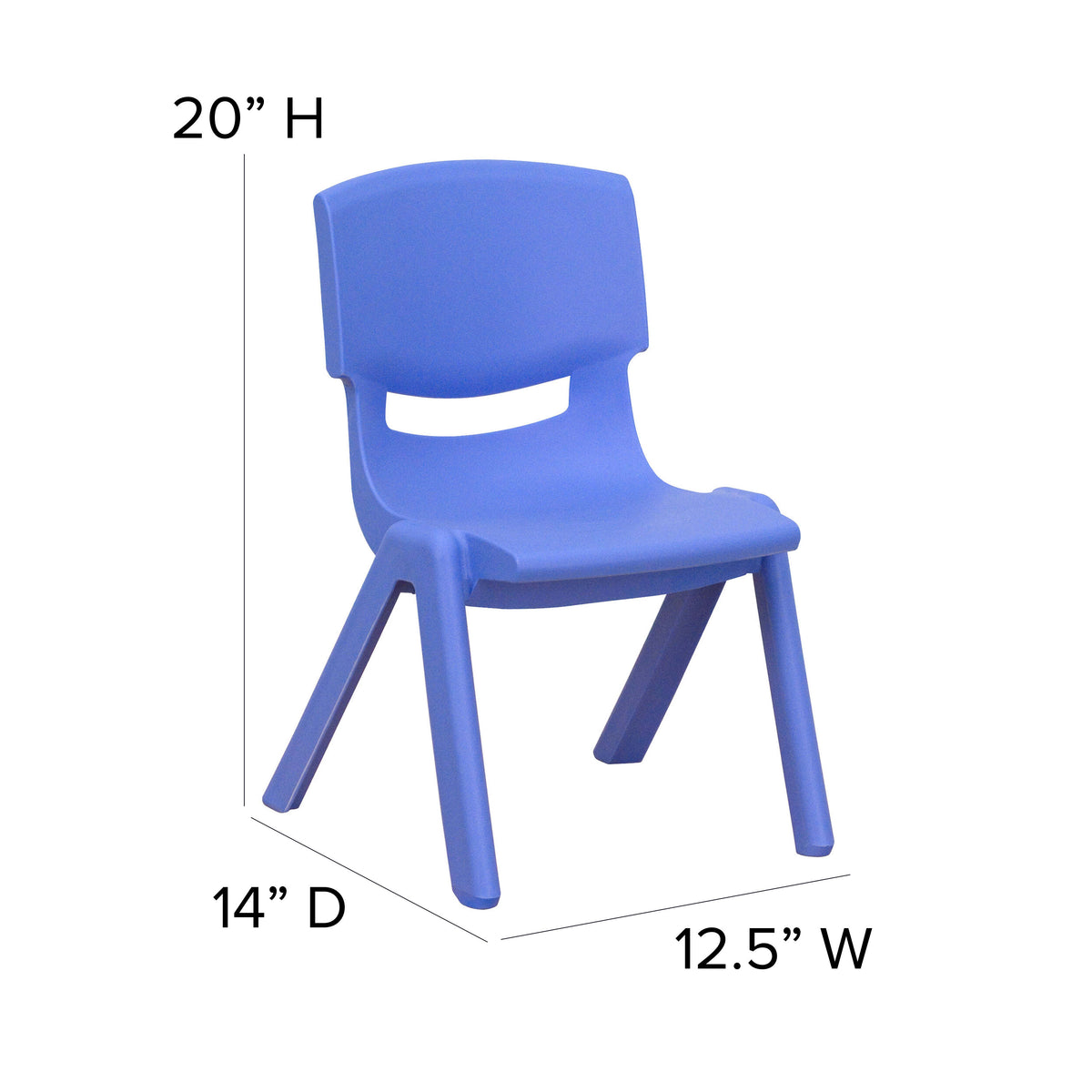 Blue |#| 2 Pack Blue Plastic Stackable School Chair with 10.5inchH Seat, Preschool Chair