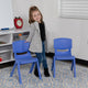 Blue |#| 2 Pack Blue Plastic Stackable School Chair with 10.5inchH Seat, Preschool Chair