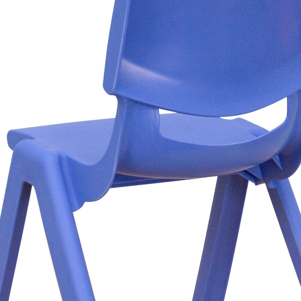 Blue |#| 2 Pack Blue Plastic Stackable School Chair with 10.5inchH Seat, Preschool Chair