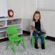 Green |#| 2 Pack Green Plastic Stackable School Chair with 10.5inchH Seat, Preschool Chair