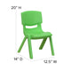 Green |#| 2 Pack Green Plastic Stackable School Chair with 10.5inchH Seat, Preschool Chair