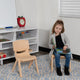 Natural |#| 2 Pack Natural Plastic Stackable School Chair with 10.5inchH Seat, Preschool Chair