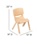 Natural |#| 2 Pack Natural Plastic Stackable School Chair with 10.5inchH Seat, Preschool Chair