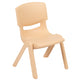 Natural |#| 2 Pack Natural Plastic Stackable School Chair with 10.5inchH Seat, Preschool Chair