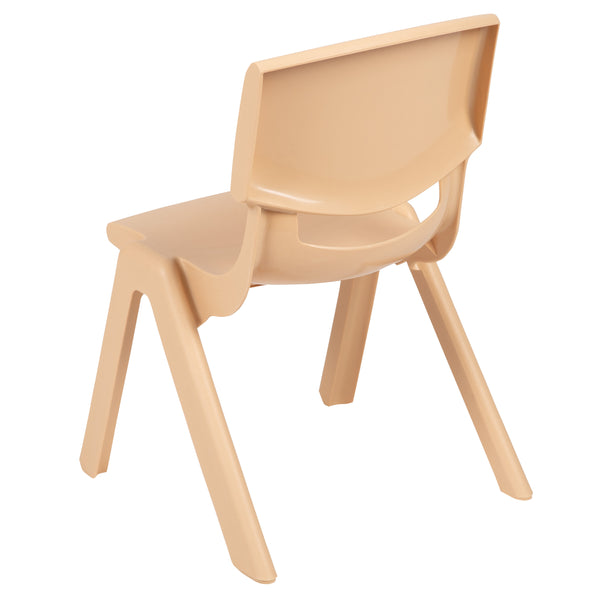 Natural |#| 2 Pack Natural Plastic Stackable School Chair with 10.5inchH Seat, Preschool Chair