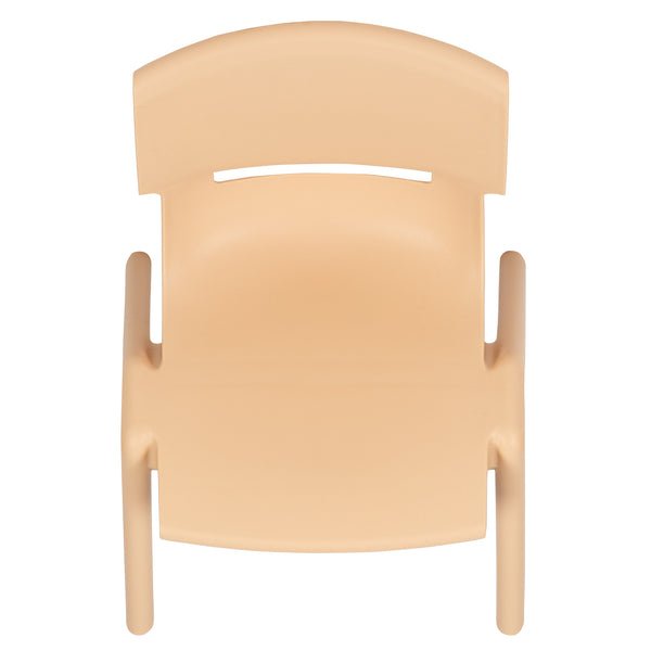 Natural |#| 2 Pack Natural Plastic Stackable School Chair with 10.5inchH Seat, Preschool Chair