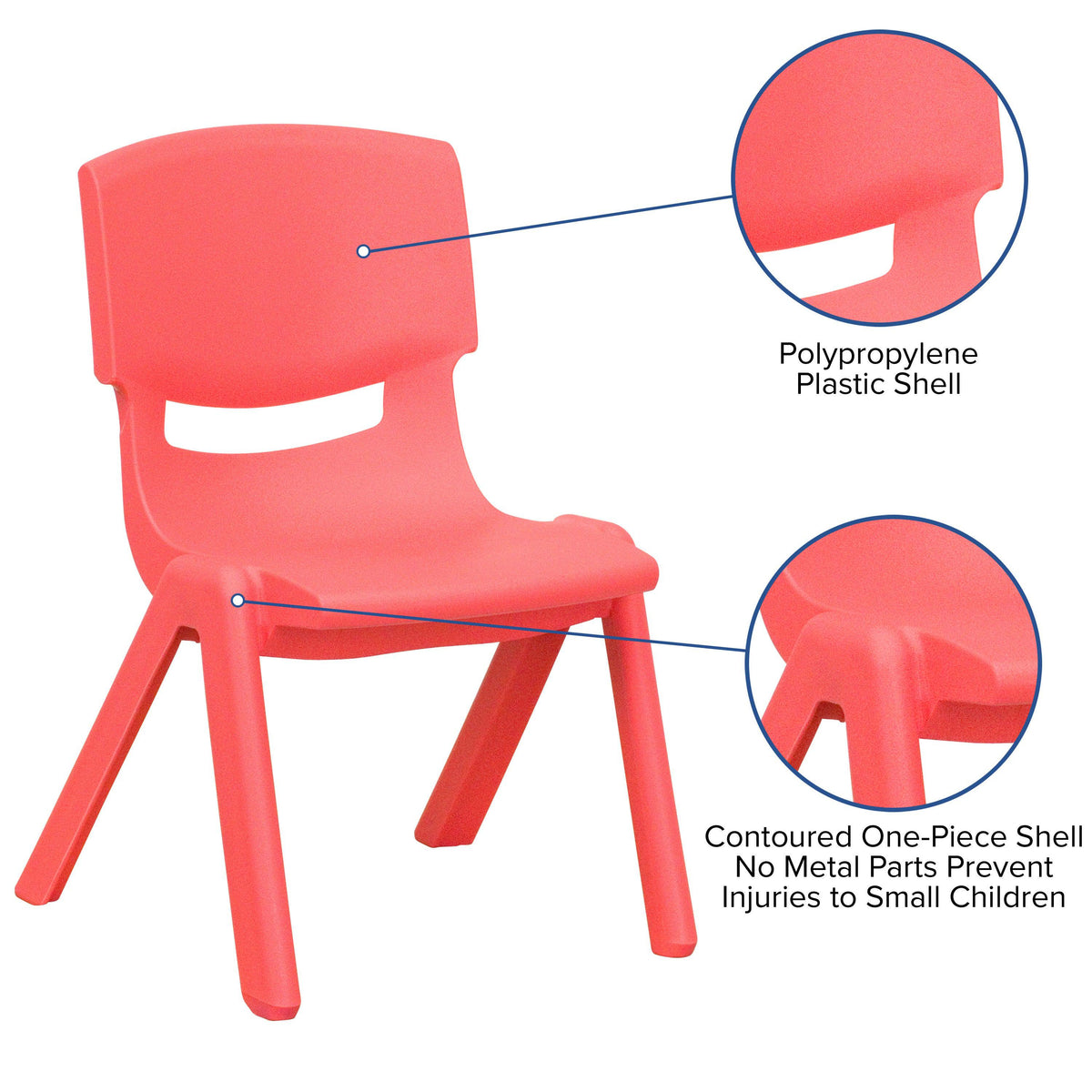 Red |#| 2 Pack Red Plastic Stackable School Chair with 10.5inchH Seat, Preschool Chair