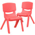 Red |#| 2 Pack Red Plastic Stackable School Chair with 10.5"H Seat, Preschool Chair