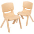 Natural |#| 2 Pack Natural Plastic Stackable School Chair with 10.5"H Seat, Preschool Chair