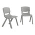 Soft Gray |#| Set of 2 Plastic Stacking School Chairs with 10.5" Seat Height in Soft Gray