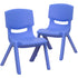 Blue |#| 2 Pack Blue Plastic Stackable School Chair with 10.5"H Seat, Preschool Chair