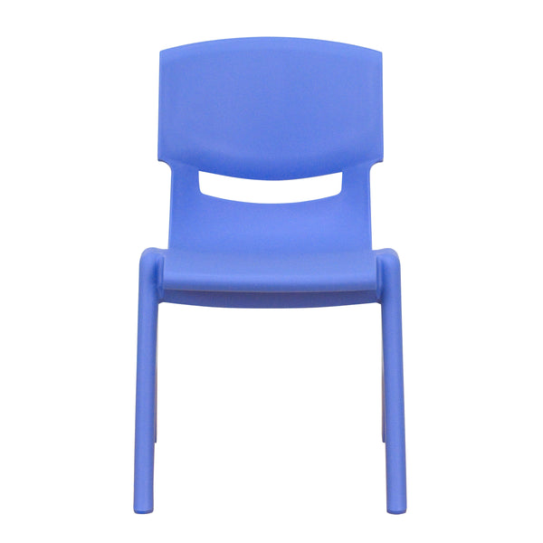 Blue |#| 2 Pack Blue Plastic Stackable School Chair with 12inchH Seat, Preschool Seating