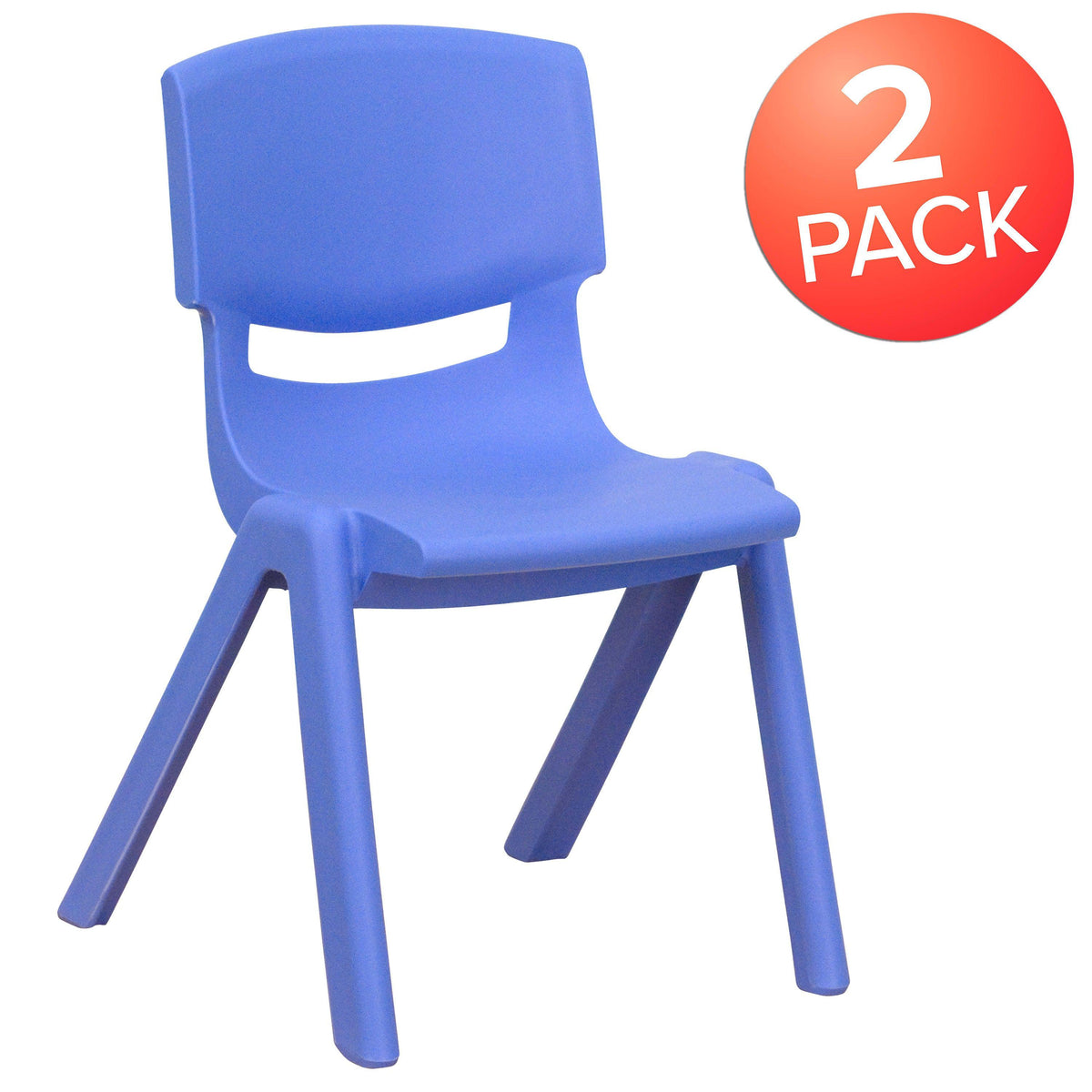 Blue |#| 2 Pack Blue Plastic Stackable School Chair with 12inchH Seat, Preschool Seating