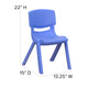 Blue |#| 2 Pack Blue Plastic Stackable School Chair with 12inchH Seat, Preschool Seating