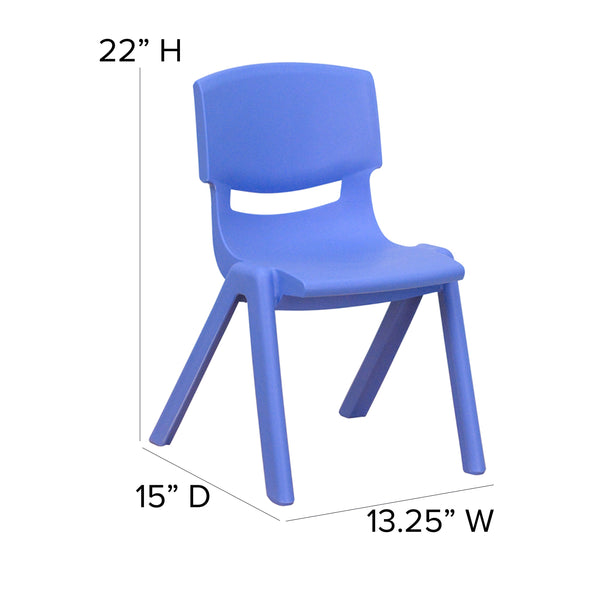 Blue |#| 2 Pack Blue Plastic Stackable School Chair with 12inchH Seat, Preschool Seating