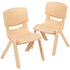 2 Pack Plastic Stackable School Chair with 12" Seat Height