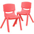 Red |#| 2 Pack Red Plastic Stackable School Chair with 12"H Seat, Preschool Seating