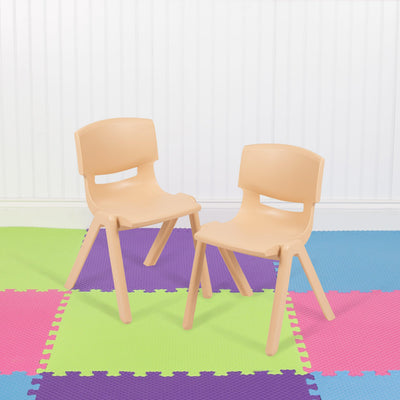 2 Pack Plastic Stackable School Chair with 12"H Seat, Preschool Seating - View 2