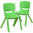 Green |#| 2 Pack Green Plastic Stackable School Chair with 12"H Seat, Preschool Seating