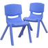 Blue |#| 2 Pack Blue Plastic Stackable School Chair with 12"H Seat, Preschool Seating