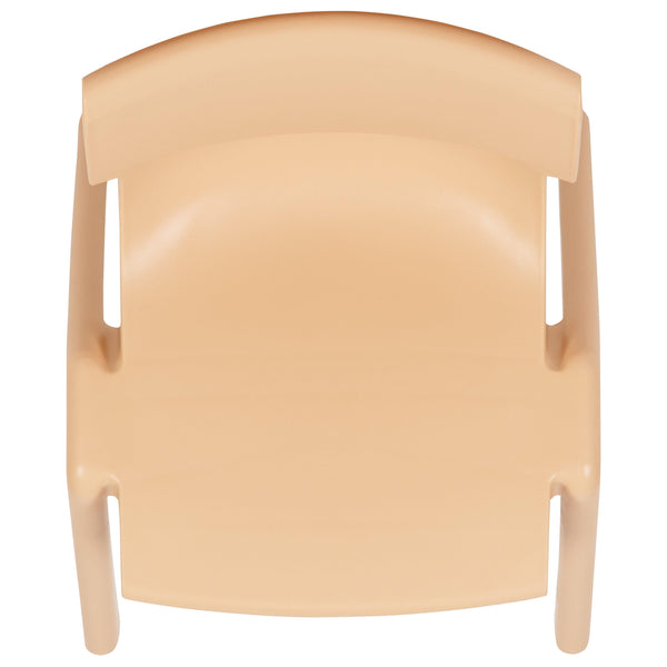 Natural |#| 2 Pack Natural Plastic Stack School Chair with 13.25inchH Seat, K-2 School Chair