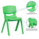 Green |#| 2 Pack Green Plastic Stackable School Chair with 13.25inchH Seat, K-2 School Chair