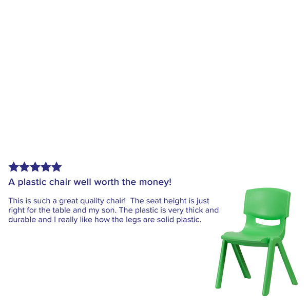 Green |#| 2 Pack Green Plastic Stackable School Chair with 15.5inchH Seat