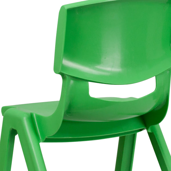 Green |#| 2 Pack Green Plastic Stackable School Chair with 15.5inchH Seat