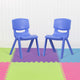 Blue |#| 2 Pack Blue Plastic Stackable School Chair with 15.5inchH Seat