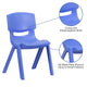 Blue |#| 2 Pack Blue Plastic Stackable School Chair with 15.5inchH Seat