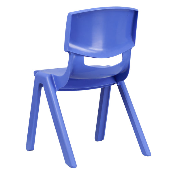 Blue |#| 2 Pack Blue Plastic Stackable School Chair with 15.5inchH Seat