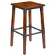 2 Pack Commercial Grade Rustic Walnut Industrial Style Backless Wood Barstool