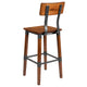 Walnut |#| 2 Pack Commercial Grade Rustic Walnut Industrial Style Wood Dining Barstool