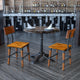 Walnut |#| 2 Pack Commercial Grade Rustic Antique Walnut Industrial Style Wood Dining Chair