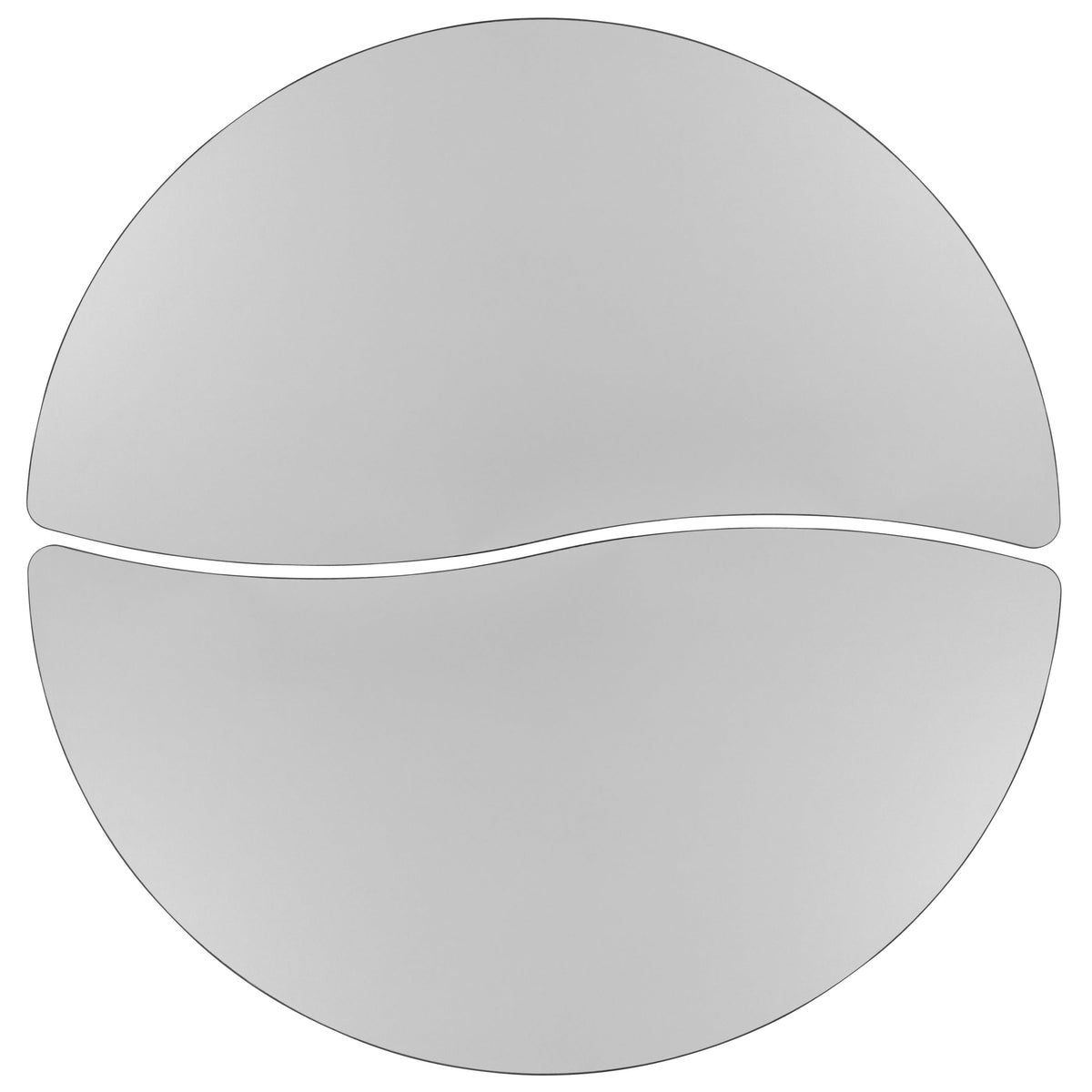 Grey |#| 2 Piece 60inch Circle Wave Flexible Grey Adjustable Activity Table Set