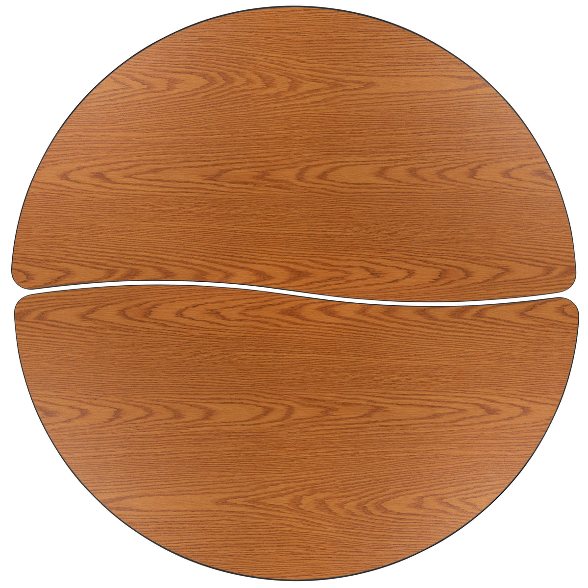 Oak |#| 2 Piece Mobile 47.5inch Circle Flexible Oak Adjustable Activity Table Set