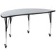 Grey |#| 2 Piece Mobile 60inch Circle Flexible Grey Adjustable Activity Table Set