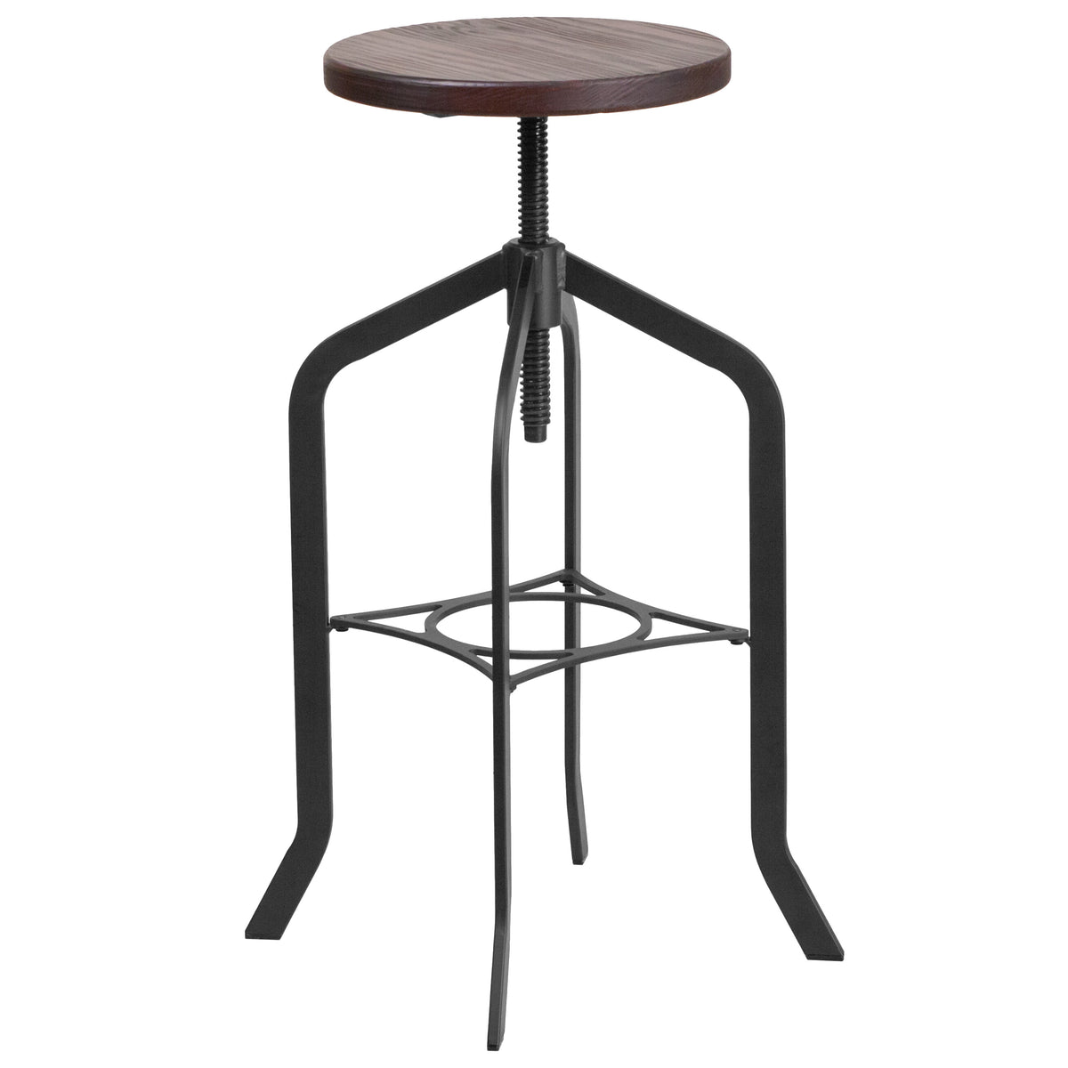 30inch Barstool with Adjustable Wood Seat - Kitchen Furniture - Rustic Stool