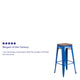 Blue |#| 30inch High Backless Blue Metal Barstool with Square Wood Seat - Kitchen Furniture