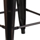 Black-Antique Gold |#| 30inch High Backless Black-Antique Gold Metal Barstool with Square Wood Seat