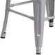 Silver |#| 30inch High Backless Silver Metal Barstool w/ Square Wood Seat - Kitchen Furniture