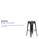 Black |#| 30inch High Backless Black Metal Barstool with Square Wood Seat