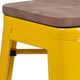 Yellow |#| 30inch High Backless Yellow Metal Barstool w/ Square Wood Seat - Kitchen Furniture