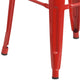 Red |#| 30inch High Backless Red Metal Barstool with Square Wood Seat - Kitchen Furniture