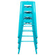 Teal |#| 4 Pack 30inch High Metal Indoor Bar Stool - Stackable Stool, Teal