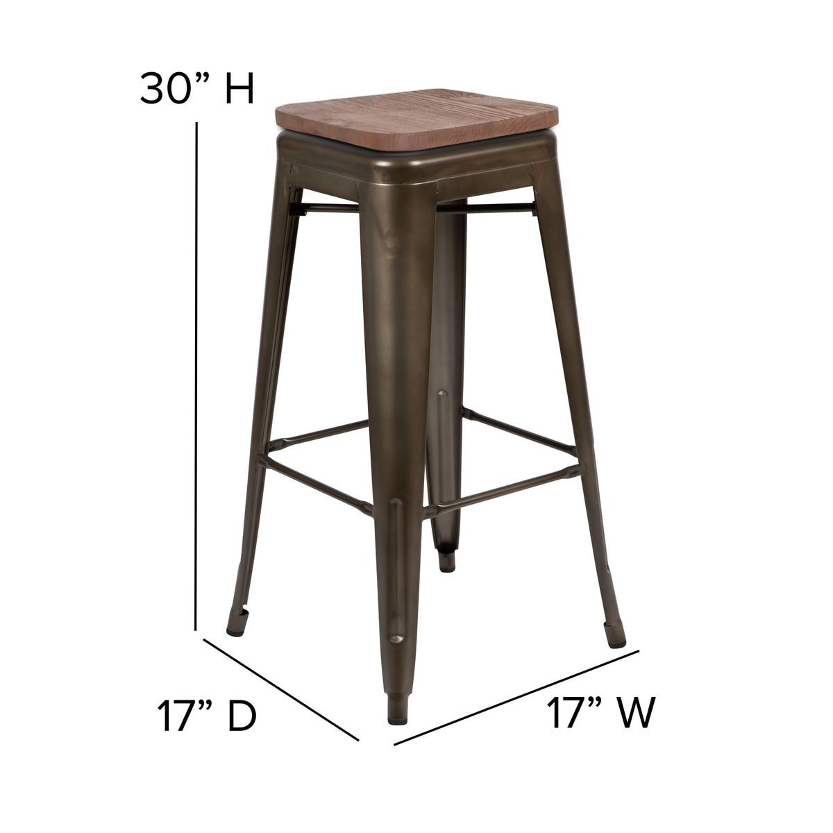 Gun Metal |#| 4 Pack 30inch High Metal Indoor Bar Stool - Stackable Stool, Gun Metal Gray
